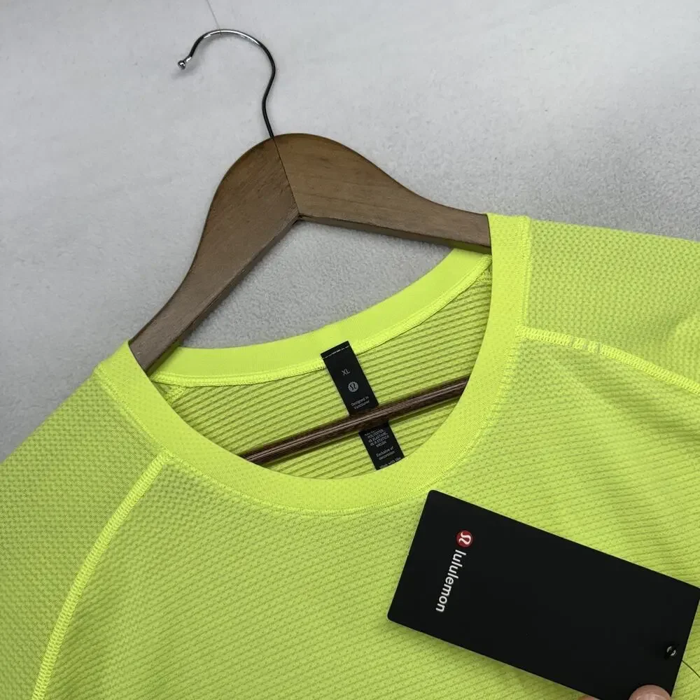 Lululemon Metal Vent Tech Shirt Men's XL Yellow Neon Highlighter Workout 2.0 NEW - Picture 6 of 13